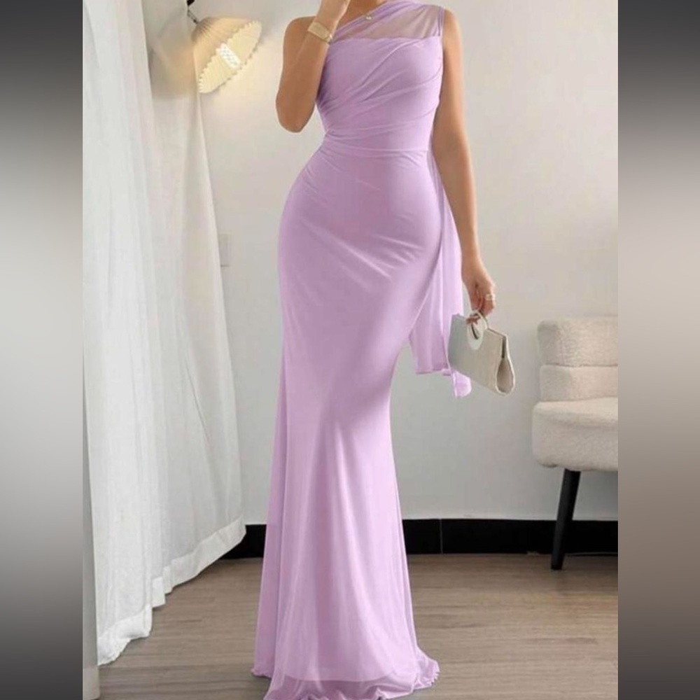 SHEIN One-Shoulder Lavender Evening Gown